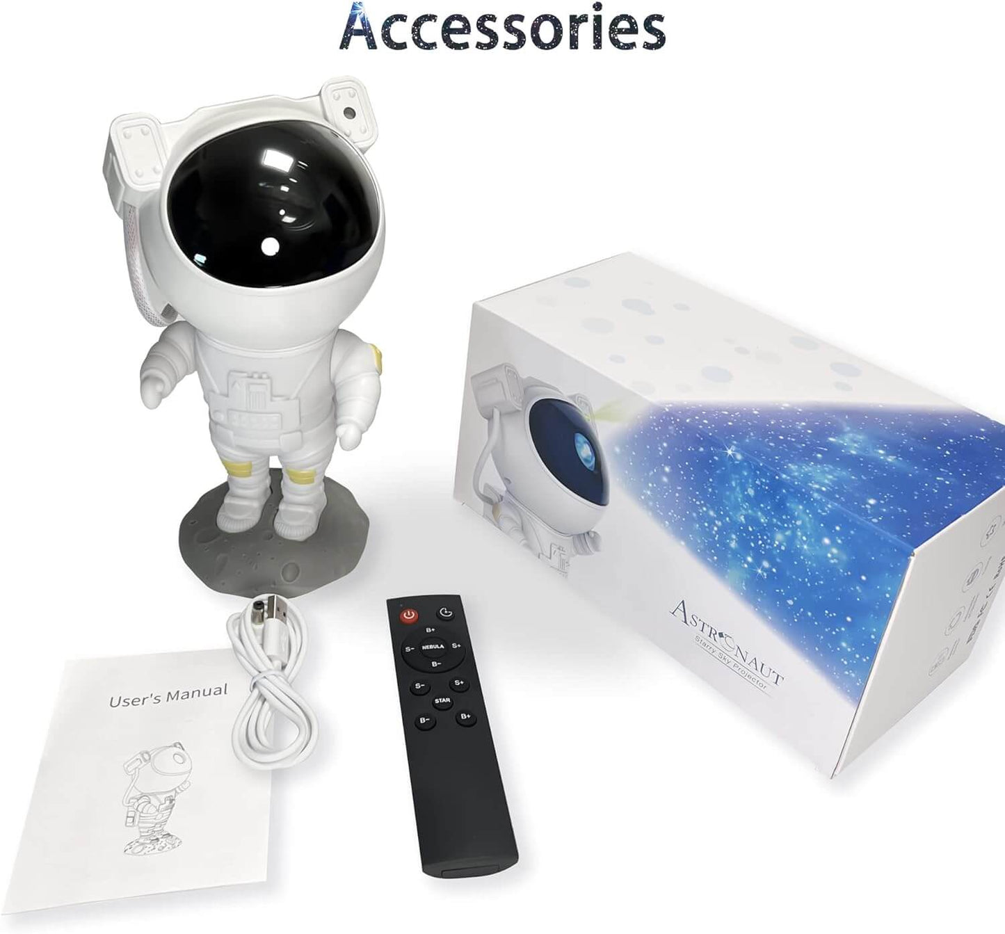 360 Degree Rotating Magnetic Head Astronaut Galaxy Projector