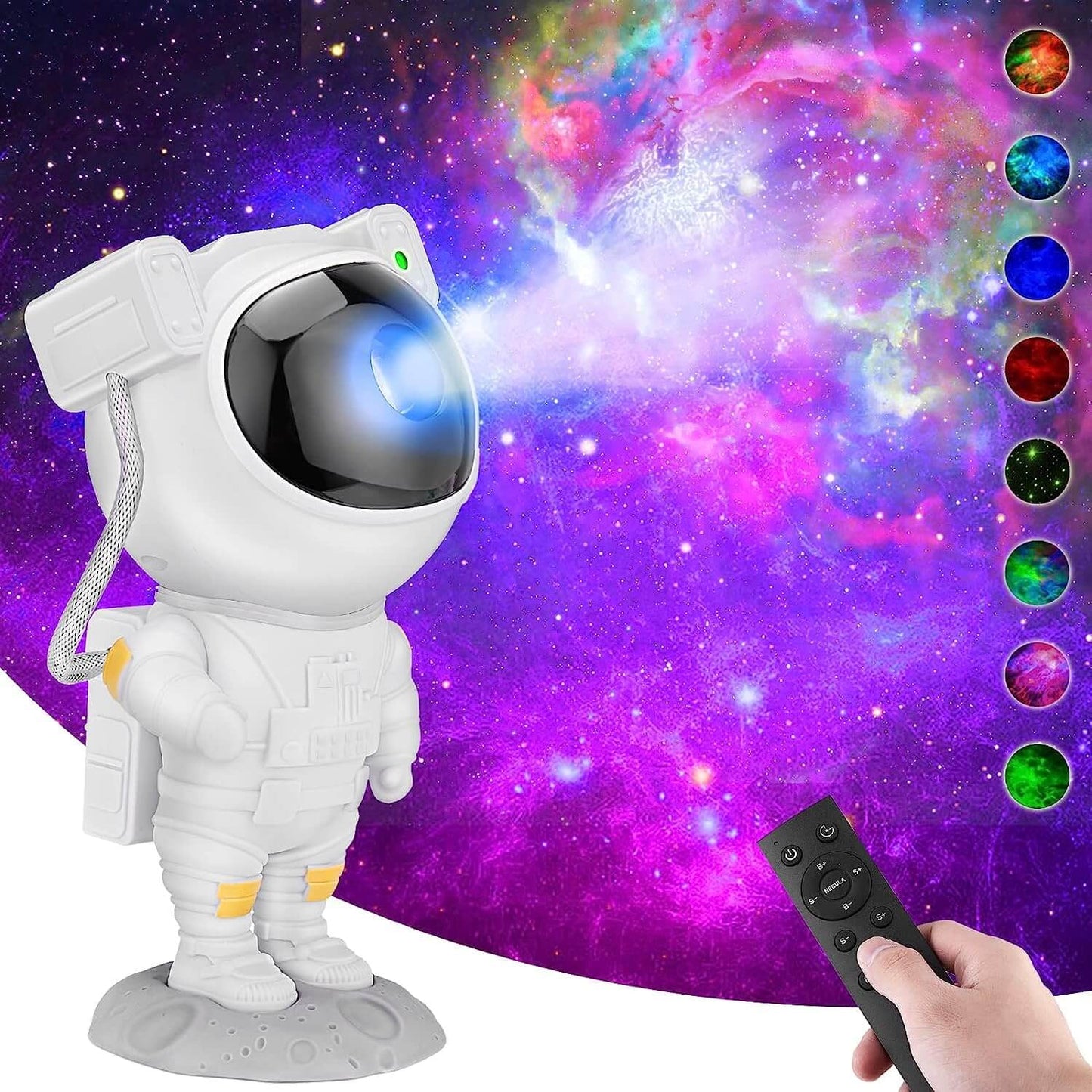 360 Degree Rotating Magnetic Head Astronaut Galaxy Projector