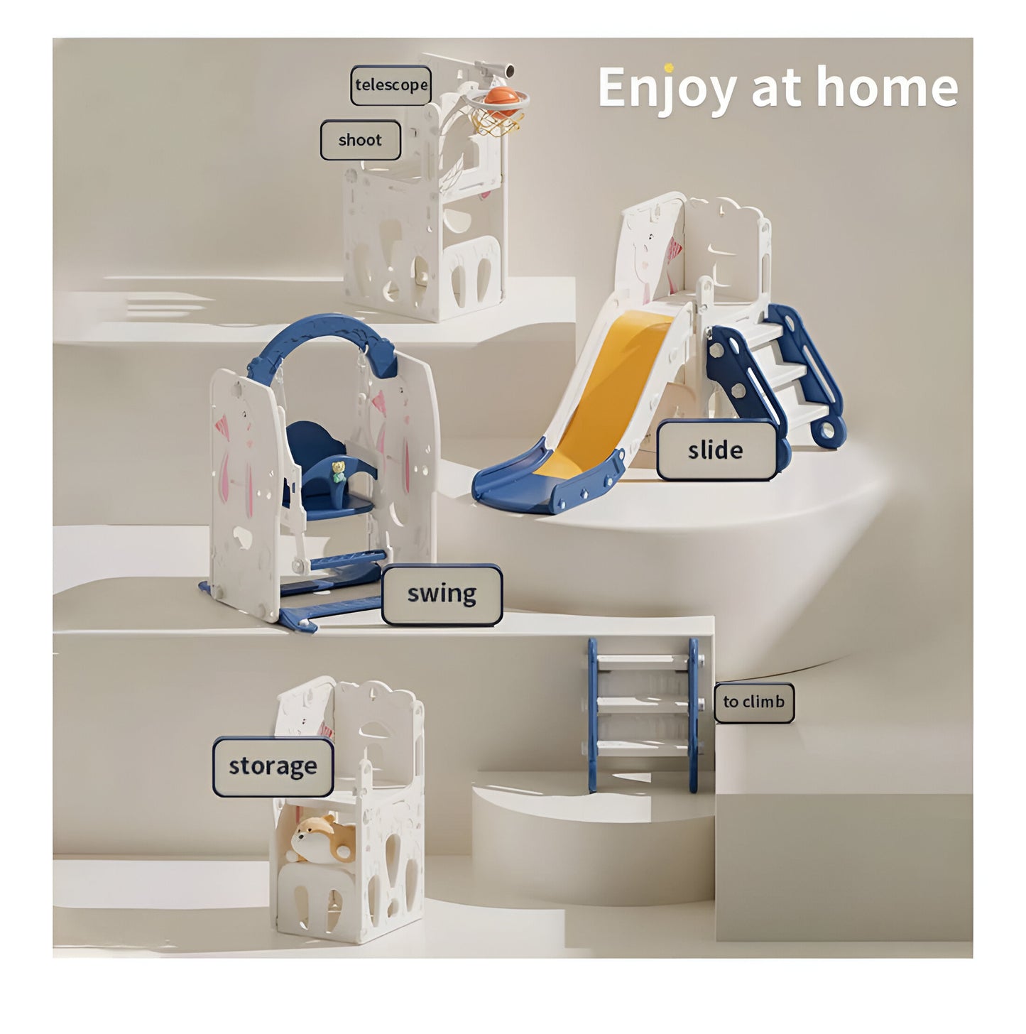 Slide and Swing Playset for Toddlers