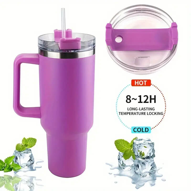 Stainless Steel Vacuum Flask with Straw 1 2L