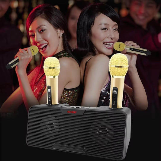 Mini Karaoke Speaker with 2 Microphones