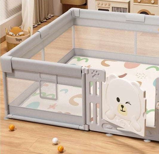 Playpen Fabric with Safety Gate 1 5m x 1 8m