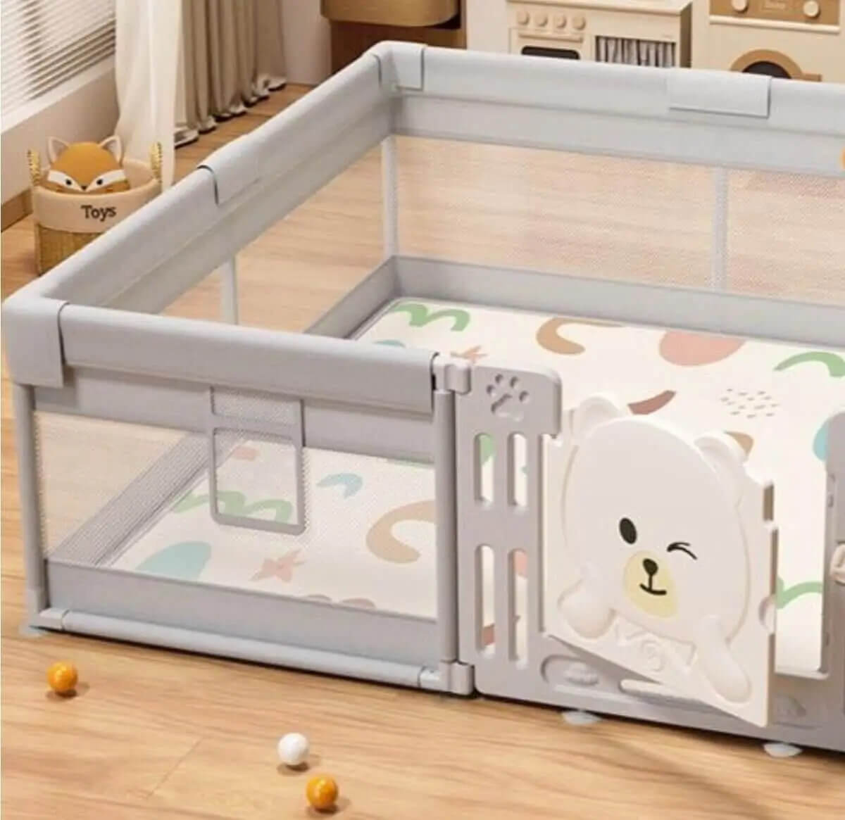 Playpen Fabric with Safety Gate 2m x 1 8m