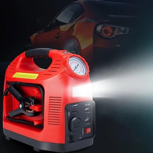 Rechargeable Portable Car Battery Starter With Air Compressor