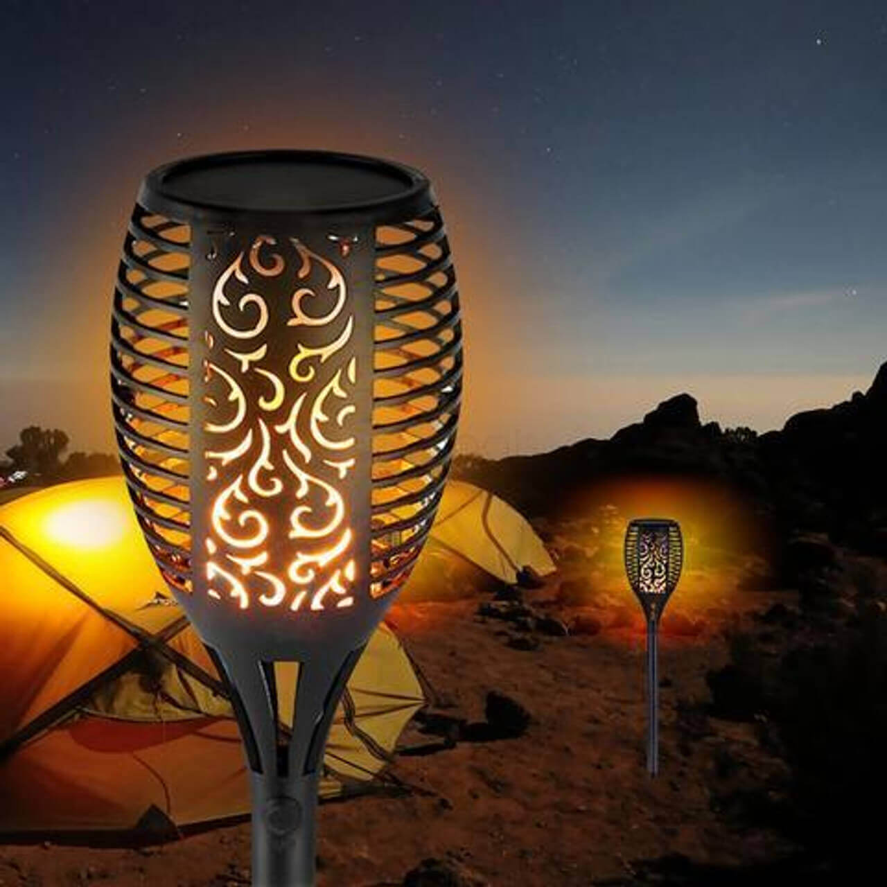 Solar LED Flickering Flame Outdoor Light