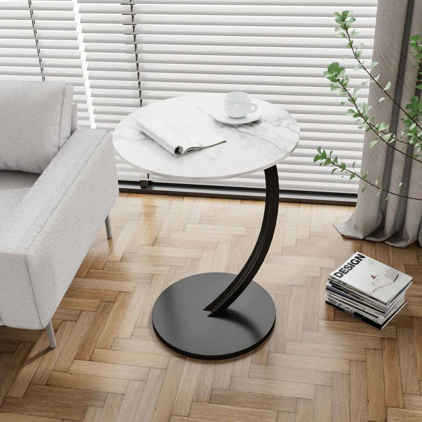 Wooden C Shape Frame Coffee Table