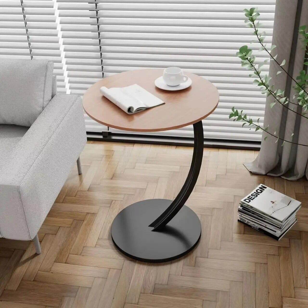 Wooden C Shape Frame Coffee Table