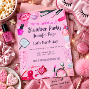 Slumber Party Invitation — Pajama Party Keepsake