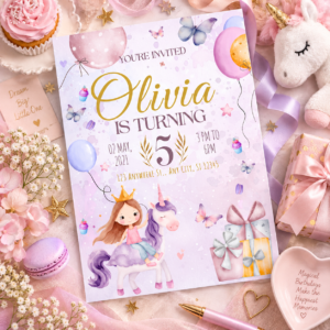 Unicorn Birthday Invitation — Magical Celebration